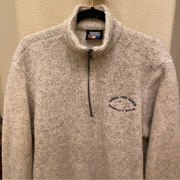 Vintage HARTWELL VIASPORT 3/4 Zip Cream Stevensville Montana Sweater Size Small - Picture 3 of 10